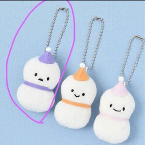 なかよしころりん ゆきだるまチャーム 紫 パープル 雪だるま ブルーブルーエ ぬいぐるみ ぶらさげぬいぐるみ ボールチェーン