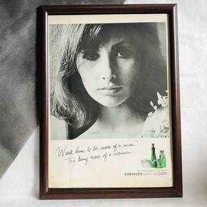 『 エメロード COTY 』ビンテージ広告 1960年代 当時物 B4 フレーム付 LIFE 雑誌 広告 EMERAUDE PARFUM DE COTY