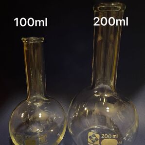200ml平底フラスコ、100ml平底フラスコ /柴田科学/2こセット 花瓶にも