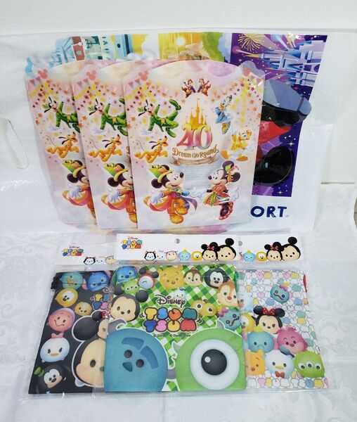 ディズニー ピクサー ツムツム ファンシー 巾着 新品 未開封 ギフト 40周年 プレゼント ラッピング まとめ売り 7点