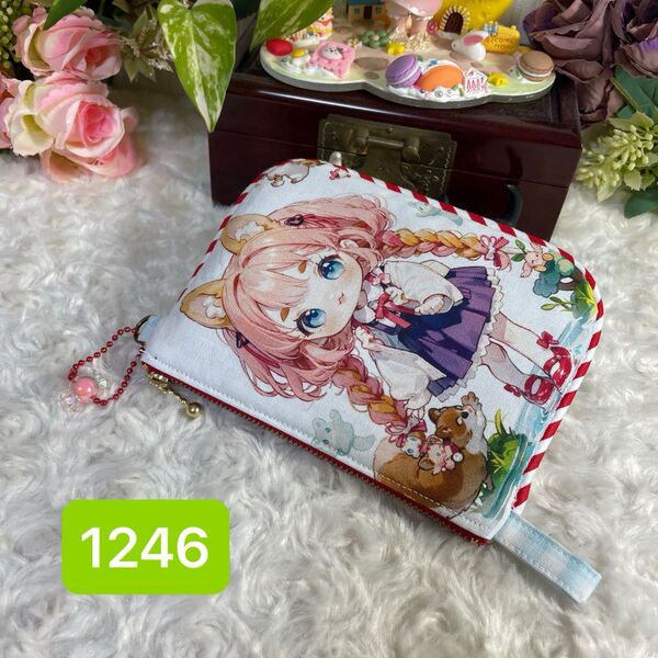 ハンドメイド小物入れフラットポーチ★1246美少女シリーズ
