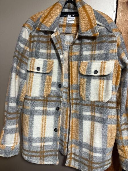 ZARA オーバーシャツジャケット ウールブレンド チェック