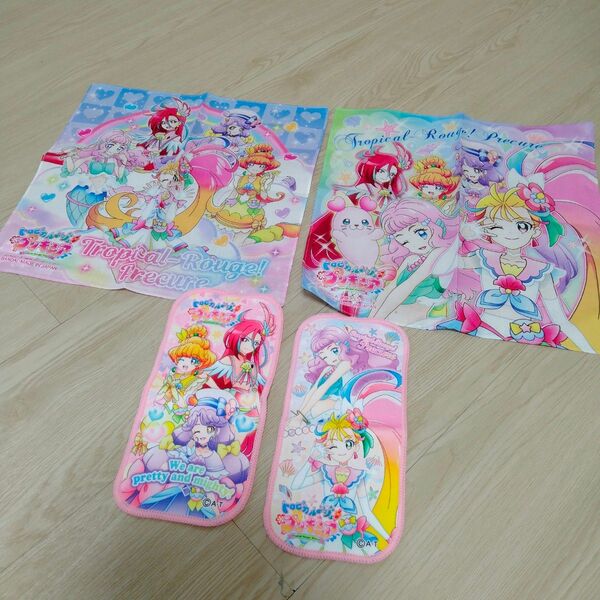 未使用 トロピカルージュプリキュア ハンカチ ミニタオル 4点 バンダイ