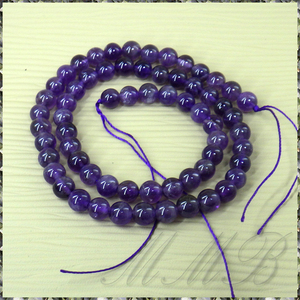 [DIY] Natural Purple Crystal Amethyst Round Beads ナチュラル 紫水晶 アメジスト ビーズ φ6x380mm