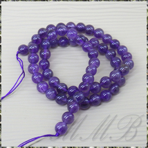 [DIY] Natural Purple Crystal Amethyst Round Beads ナチュラル 紫水晶 アメジスト ビーズ φ6x380mm_画像3