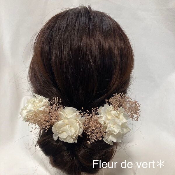 【5】髪飾り 結婚式 ヘアアクセサリー ヘアピン ヘッドドレス ピンク 白 和装 プリザーブドフラワー ドライフラワー 花