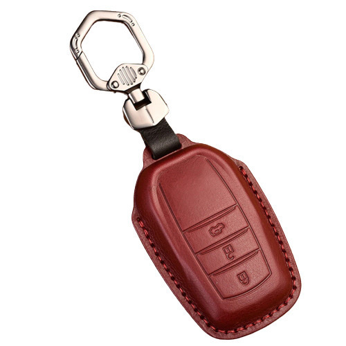 新品 トヨタ キーカバー キーケース レザー 本革 赤 レッド 3ボタン TOYOTA タイプB プリウス ハリアー ランクル ヤリス 送料無料
