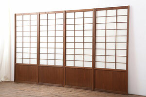 R-043889 antique fittings Showa era middle period simple . taste. exist shoji door 4 pieces set ( sliding door )(R-043889)