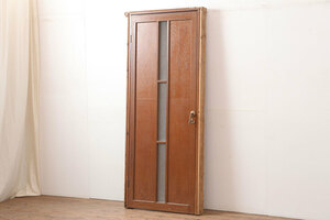 R-044922　アンティーク建具　昭和中期　ガラス入りのデザインが魅力のドア(木製扉)(R-044922)
