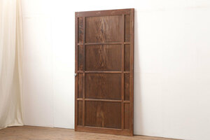 R-044933　アンティーク建具　大正昭和初期　杉材一枚板　凝ったつくりの木製ドア(扉)(R-044933)