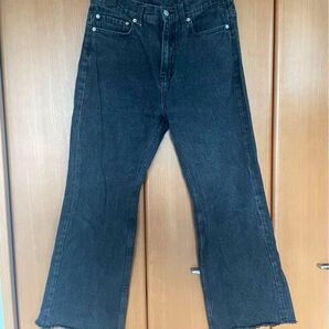 フレアパンツ デニム ブラック INHERIT