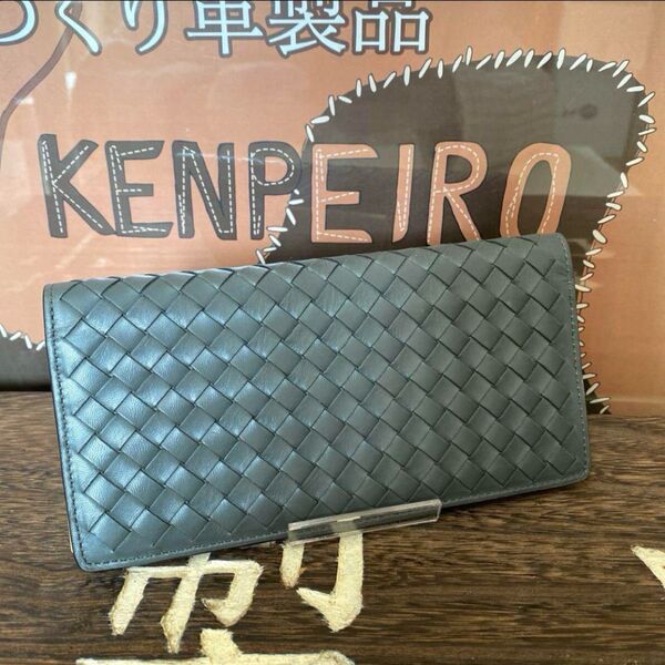 本革長財布 ソフト牛革 メンズ レディース 手編み 薄型 軽量 大容量 長財布
