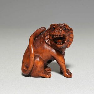 根付 トラ 柘植 木彫品 木製 彫刻品 現品お渡し 0707-2-24