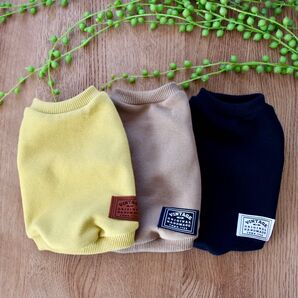 犬服 シンプルな秋冬カラー裏毛タンクトップ