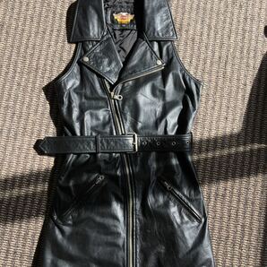 出品取り消し予定!気になる方はお早めにどうぞ!値下げ!ハーレーダビットソン レザーベストワンピース レア