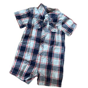 チェックシャツ ロンパース