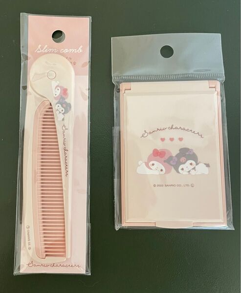 サンリオ キャラクター 折りたたみスリムコーム カードミラー 2点セット マイメロディ クロミ
