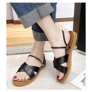 (サイズ23cm)【クロ&アーダー】ぺたんこ サンダル ローヒル レディース 軽量 カジュアル夏 夏物 韓国 ビーサン ビーチサンダル 海