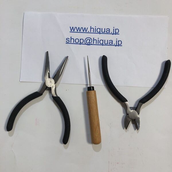 ハイクアHQテニス、バドミントン、スカッシュ、ソフトテニスガット張替え道具3点セットガット張り機HQニッパー、HQラジオペンチ、HQキリ