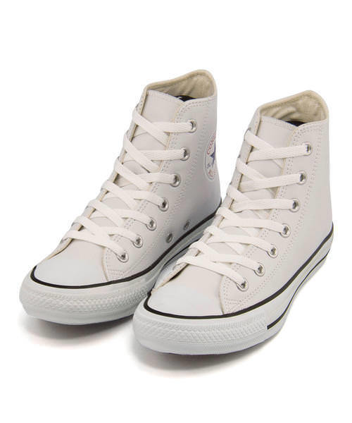 コンバース 25cm レザー オールスター ハイ 税込定価10450円 ホワイト CONVERSE LEATHER ALL STAR HI メンズ スニーカー 白 天然皮革 **