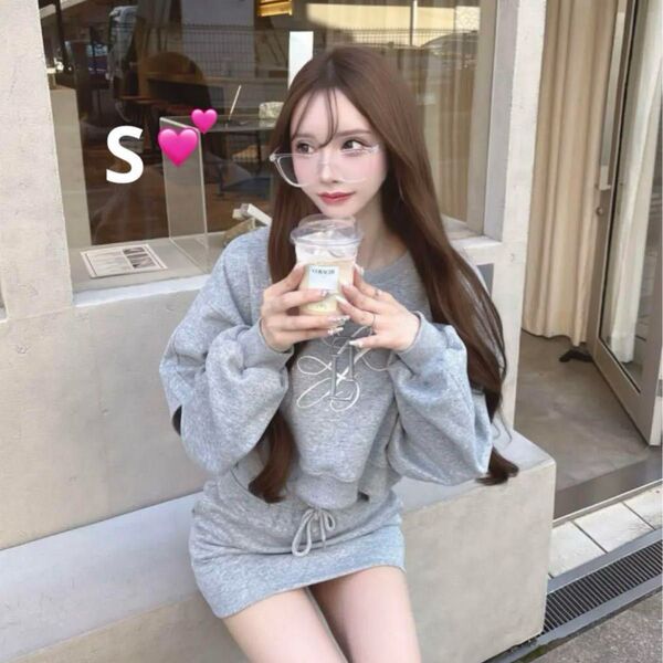 ルミニョン Lumignon LL logo sweat set up グレー