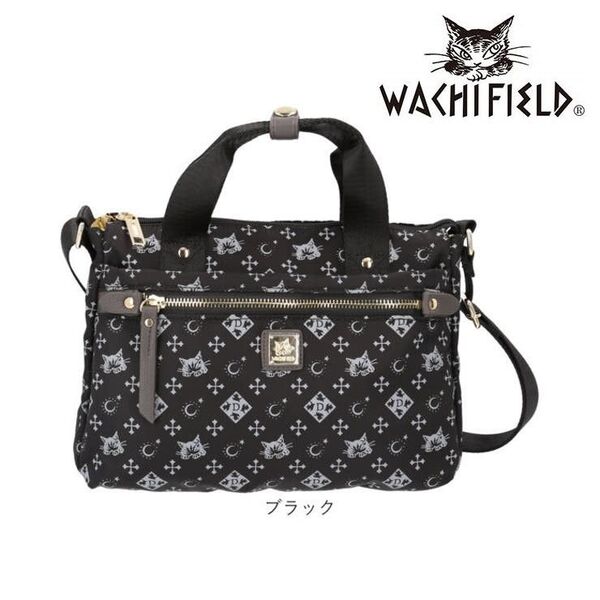 ★新品★ わちふぃーるど 猫のダヤン モノグラム柄 2wayショルダー 黒