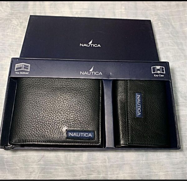 NAUTICA メンズ二つ折り財布&キーケースセット 二つ折り財布 黒