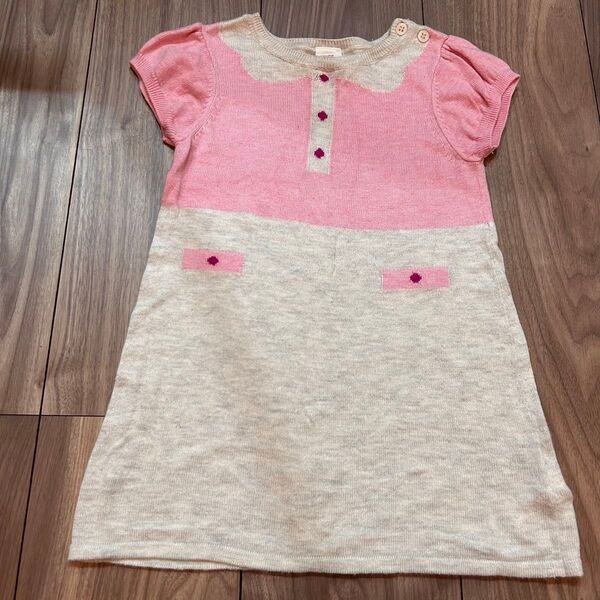 H&M ニット半袖ワンピース 80サイズ ピンク