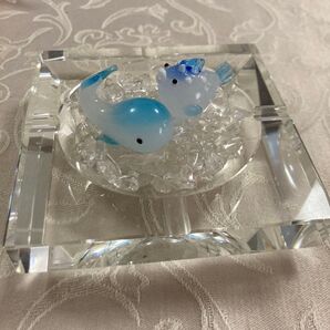 ガラス細工 ガラス工芸 置物 フグ クジラ ミニチュアガラス