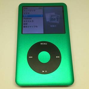 美品 iPod classic (160GB→SSD 512GB 大容量化) グリーンブラック (外装一式 バッテリー等 新品) 第7世代 本体