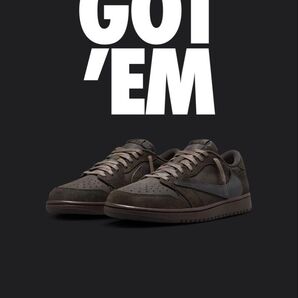 2024/12/21発売。エアジョーダン 1xTravis ScottVelvet Brown and Dark Mocha