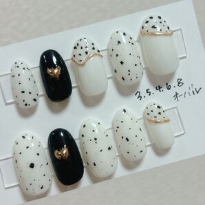 【現品】 マイカネイル ダルメシアンネイル ミラーネイル ネイルチップ