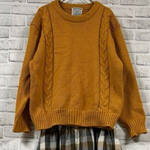 古着b242 セーター 長袖 イエロー マスタード SかM
