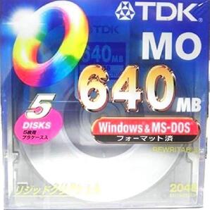 TDK MOディスク 640MB Windowsフォーマット デスクトップケース入り5枚パック MO-R640DX5PA リキッドクリアシェル 2048バイト