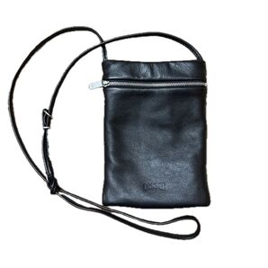 Paulaパウラ ショルダーバッグ スマホポシェット ショルダーバッグ ブラック レザー カンペール