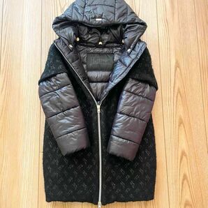 【美品】110 美品 ヘルノ ダウンジャケット キッズ ブラック HERNO 女の子 4歳〜7歳 アウター フード
