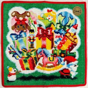 ウォッシュ サンタズカミング! グリーン フェイラー 30cm ギフト クリスマス サンタ ウォッシュタオル 大判ハンカチ
