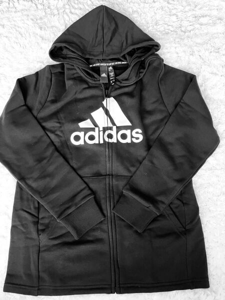 adidas 黒 ジップアップパーカー J160