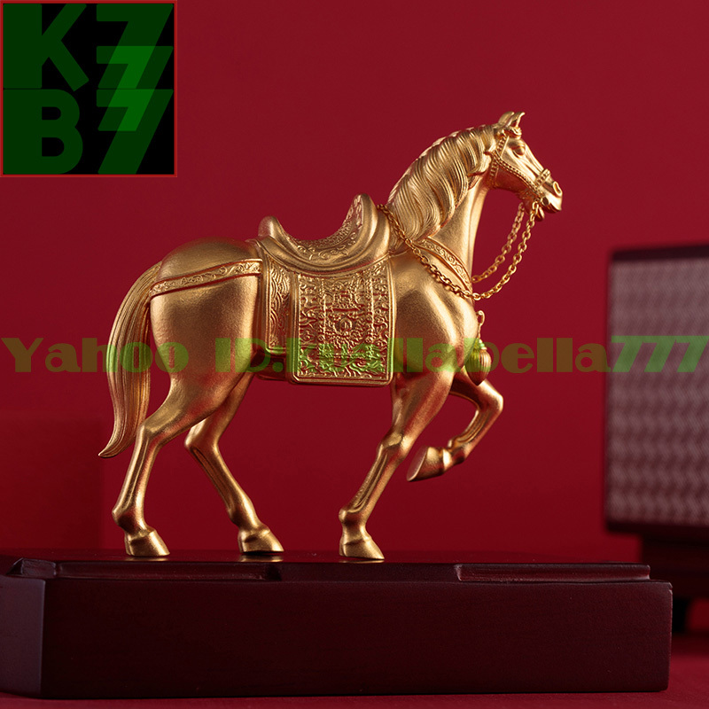 [Eternal Luxury] Pure Gold Golden Horse Handmade Gold Fortune, Wealth, Good Fortune, Feng Shui, Amulet, Traditional, Metal, Craft, Luxury ★ Height 85mm, Weight 208g, Certificate Included, N75, Craft, Metal crafts, Made of gold