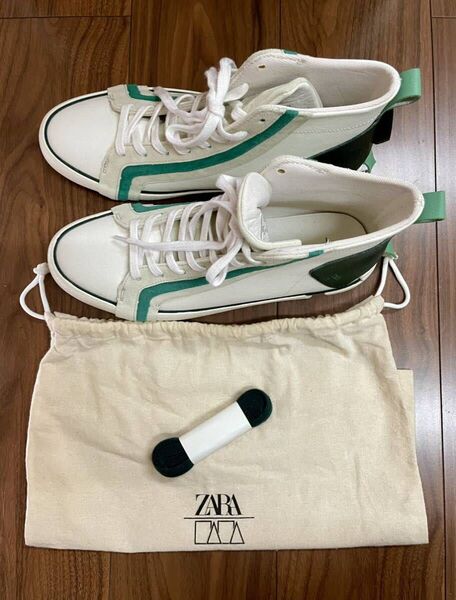 【送料無料】新品未使用 ZARA ハイカットスニーカー 43 27.6cm