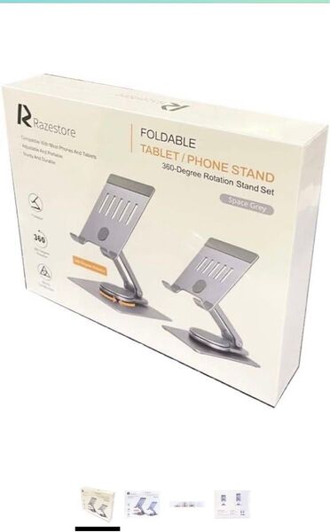 Razestore 折りたたみ式スマホスタンドセット 360度回転