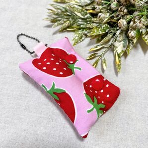 ハンドメイド ロールゴミ袋収納ポーチ いちご