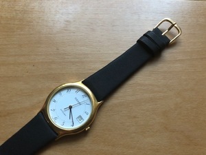  хорошая вещь редкость Vintage TISSOT Tissot SWISS STYLIST нагрудник список Date Gold × белый циферблат кварц boys наручные часы 