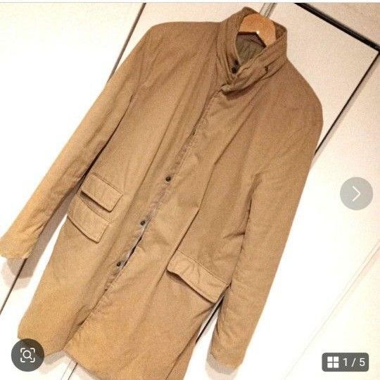 ベージュ モッズコート スタンドカラー 中綿 カーキ ダウン XL