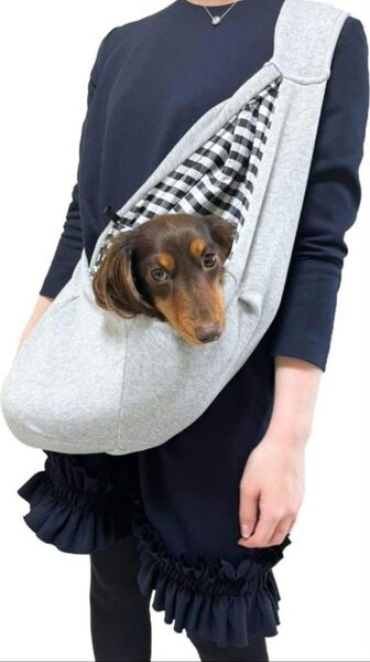 Japan Keystone 犬 抱っこ紐 ペットスリング 長さ調節可能 グレー