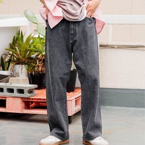 【人気・最新モデル】 niko and… ワイド5ポケットデニムパンツ グレー デニムパンツ ジーンズ デニム パンツ