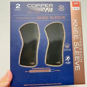 新品 COPPER FIT ELITE 膝サポーター ブラック アメリカ アウトドアスポーツ Mサイズ 2枚セット