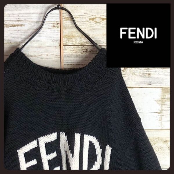 【井上尚弥着用】FENDI フェンディ ビックロゴ入り ウール ニット セーター