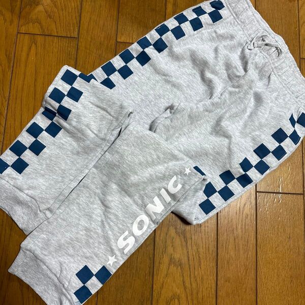 キッズ ソニック パンツ グレー 裏起毛 未使用 150cm
