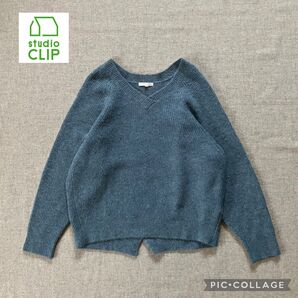 studio clip Vネックセーター ニットセーター アルパカ・羊毛混合
